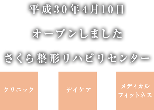 平成30年4月10日オープンしましたさくら整形リハビリセンター