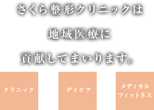 さくら整形クリニックは地域医療に貢献してまいります。